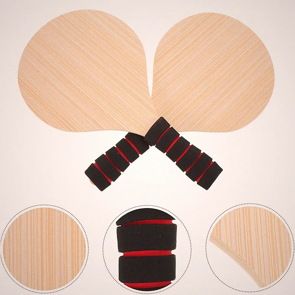2 Pcs Beach-Pickleball-Schläger Hochleistungspaddel Fortgeschrittene Holzpaddel