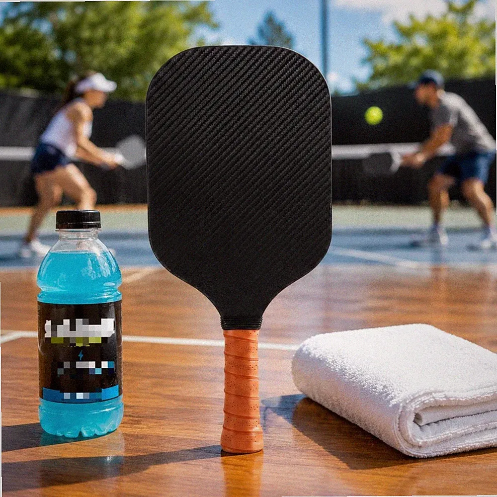 2 Schläger Pickleball-Schläger Carbonfaser Ballschläger Randloses Design