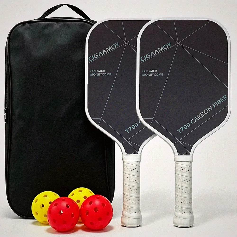 2 Stück Karbon-Pickleball-Schläger leicht Pickleball-Schläger mit Tasche