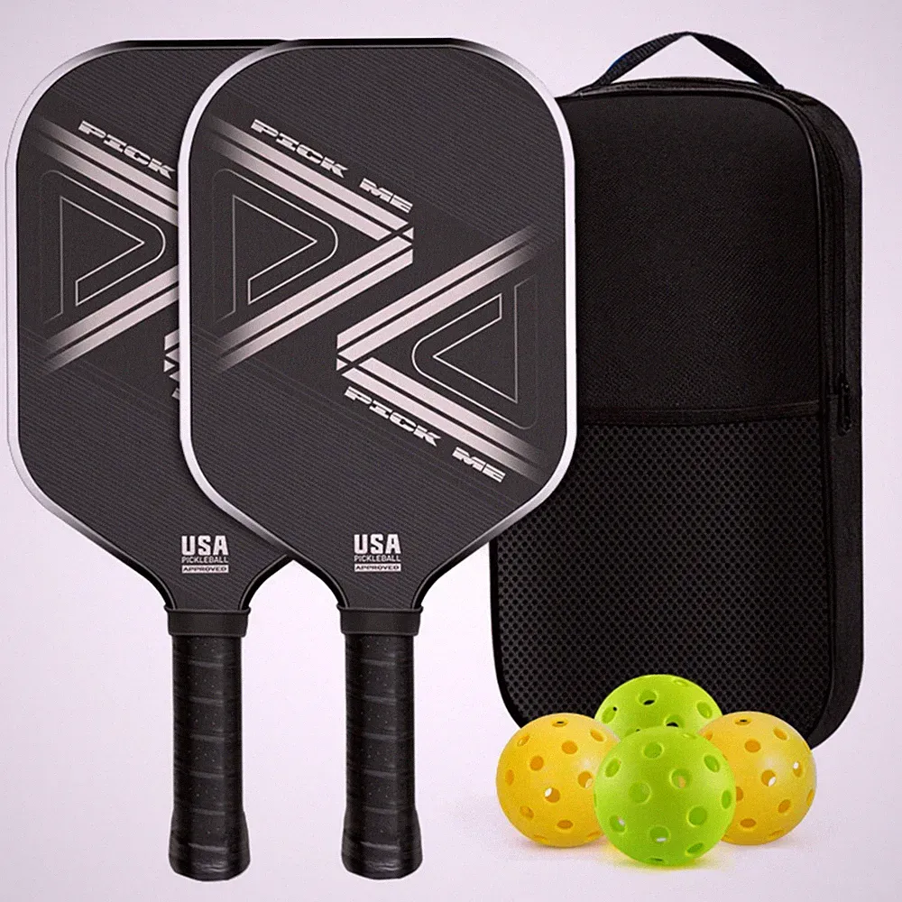 2 Stück Pickleball-Schlägerset mit Tasche Carbonfaser Pickleball-Set mit Tasche