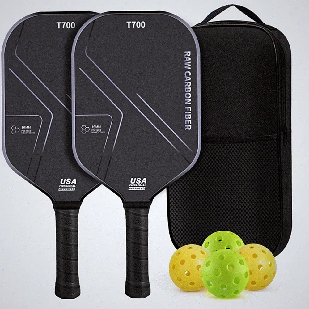 2 Stück Pickleball-Schlägerset mit Tasche Stabil Sportgerät Rutschfest