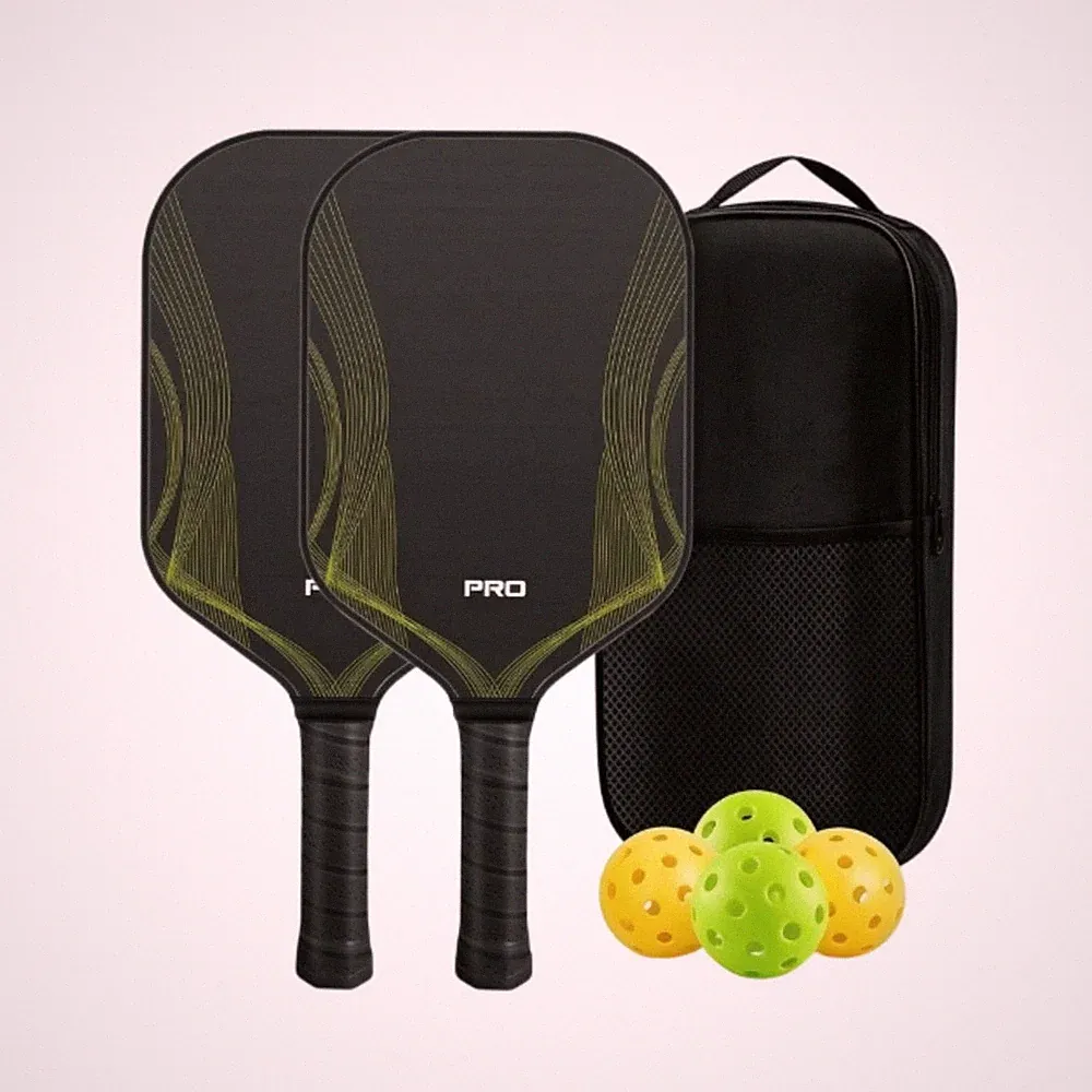2 Stück Pickleball-Schlägerset mit Tasche und Bällen kontrollorientiert