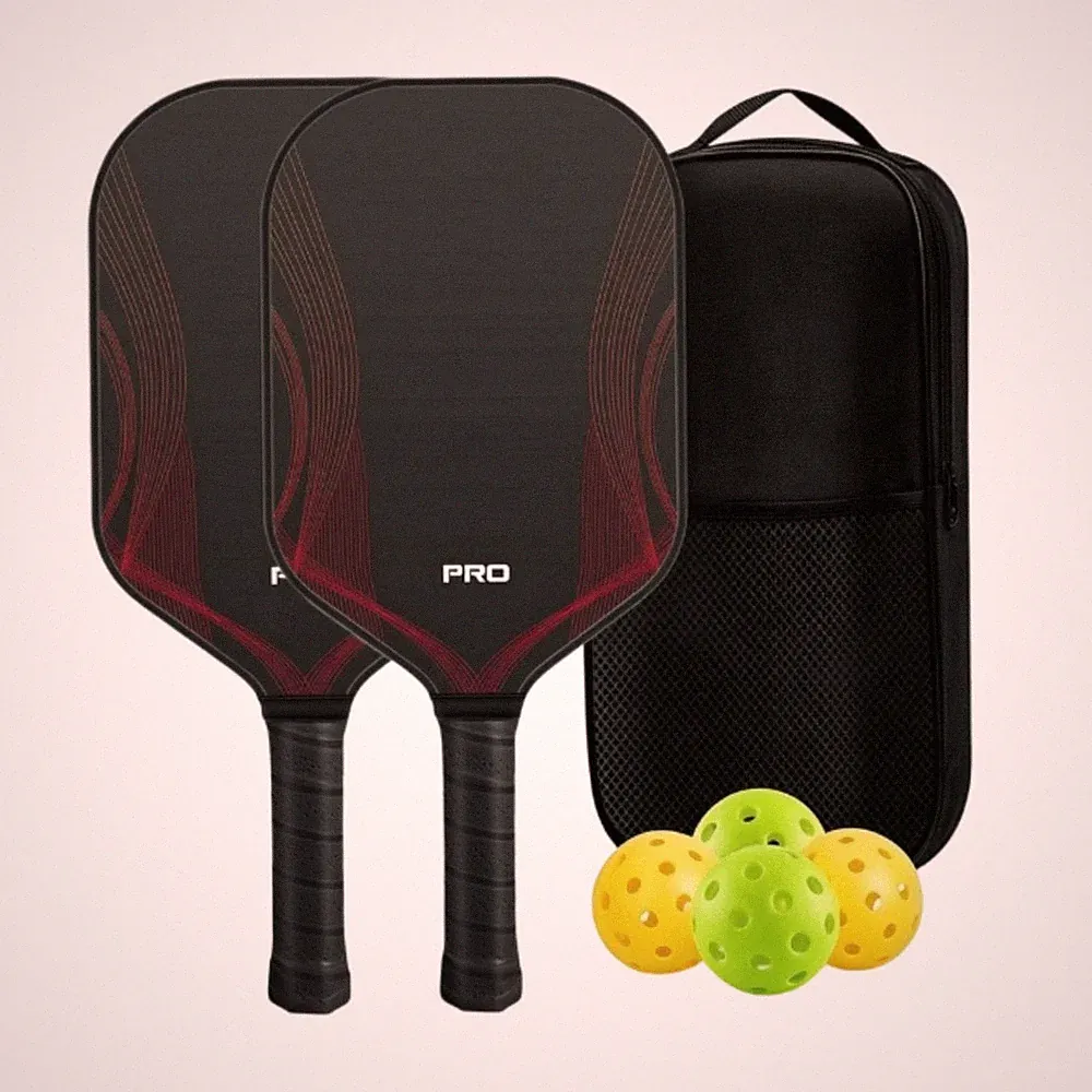 2 Stück Pickleball-Schlägerset mit Tasche und Bällen langlebig für Training