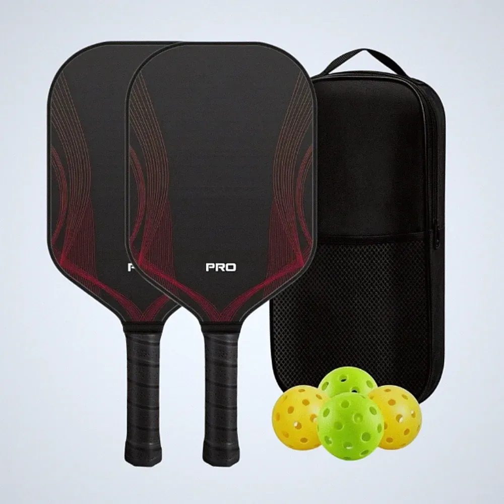 2 Stück Pickleball-Schlägerset mit Tasche und Bällen leicht für Anfänger