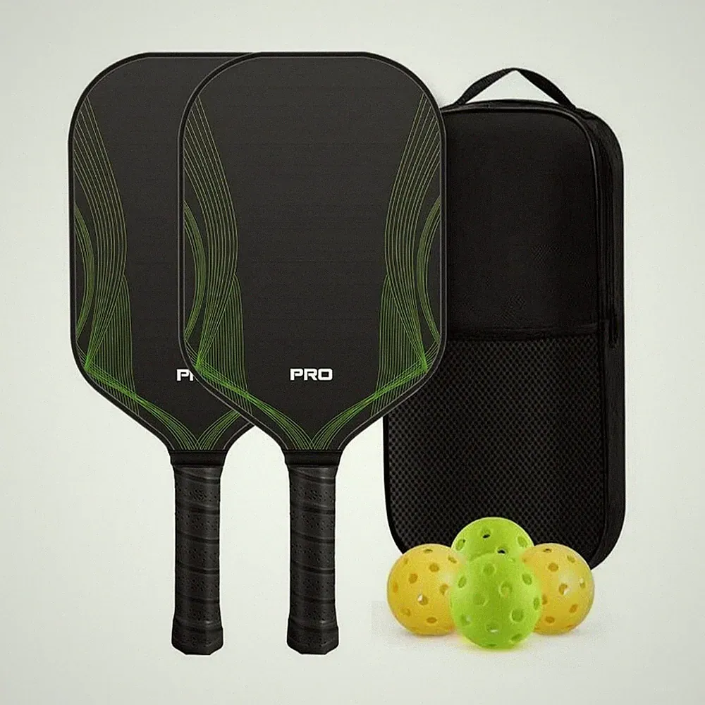 2 Stück Pickleball-Schlägerset mit Tasche und Bällen leicht für Freizeit