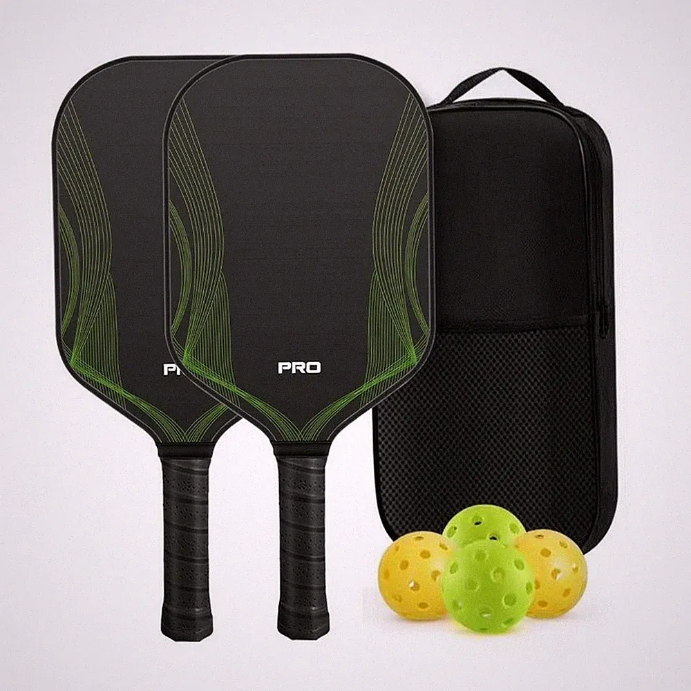 2 Stück Pickleball-Schlägerset mit Tasche und Bällen perforiert für Training