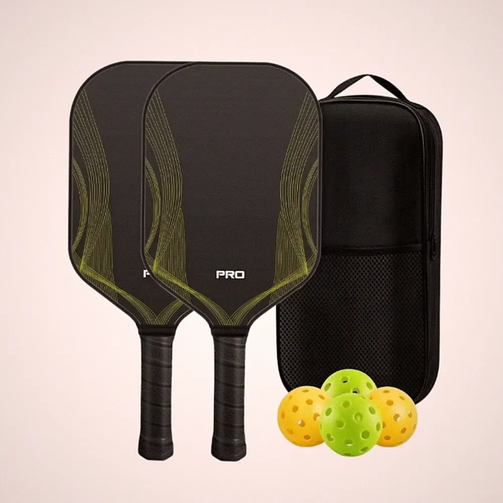2 Stück Pickleball-Schlägerset mit Tasche und Bällen stabil für Training