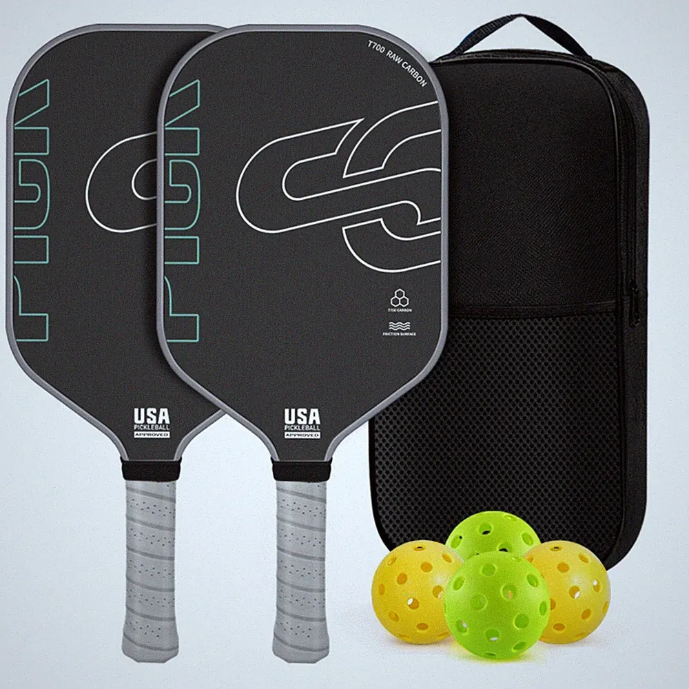 2 Stück Pickleball-Schlägerset mit Tasche Wabenkern Sportgerät Langlebig