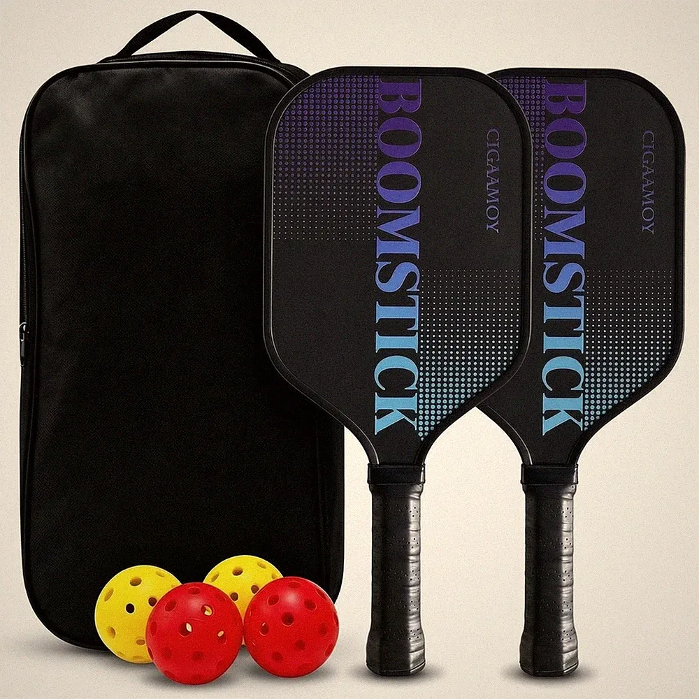 2 Stück Pickleball-Set Carbon Pickleball-Schläger mit Tasche Kohlefaser für