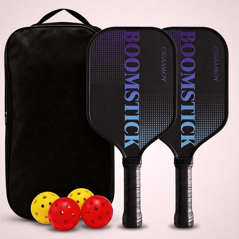 2 Stück Pickleball-Set Carbon Schlägerset 16mm für Park