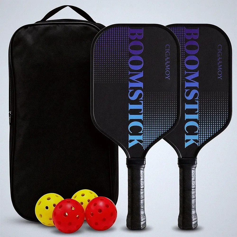 2 Stück Pickleball-Set Kohlefaser Schlägerset Spinfördernd für Outdoor