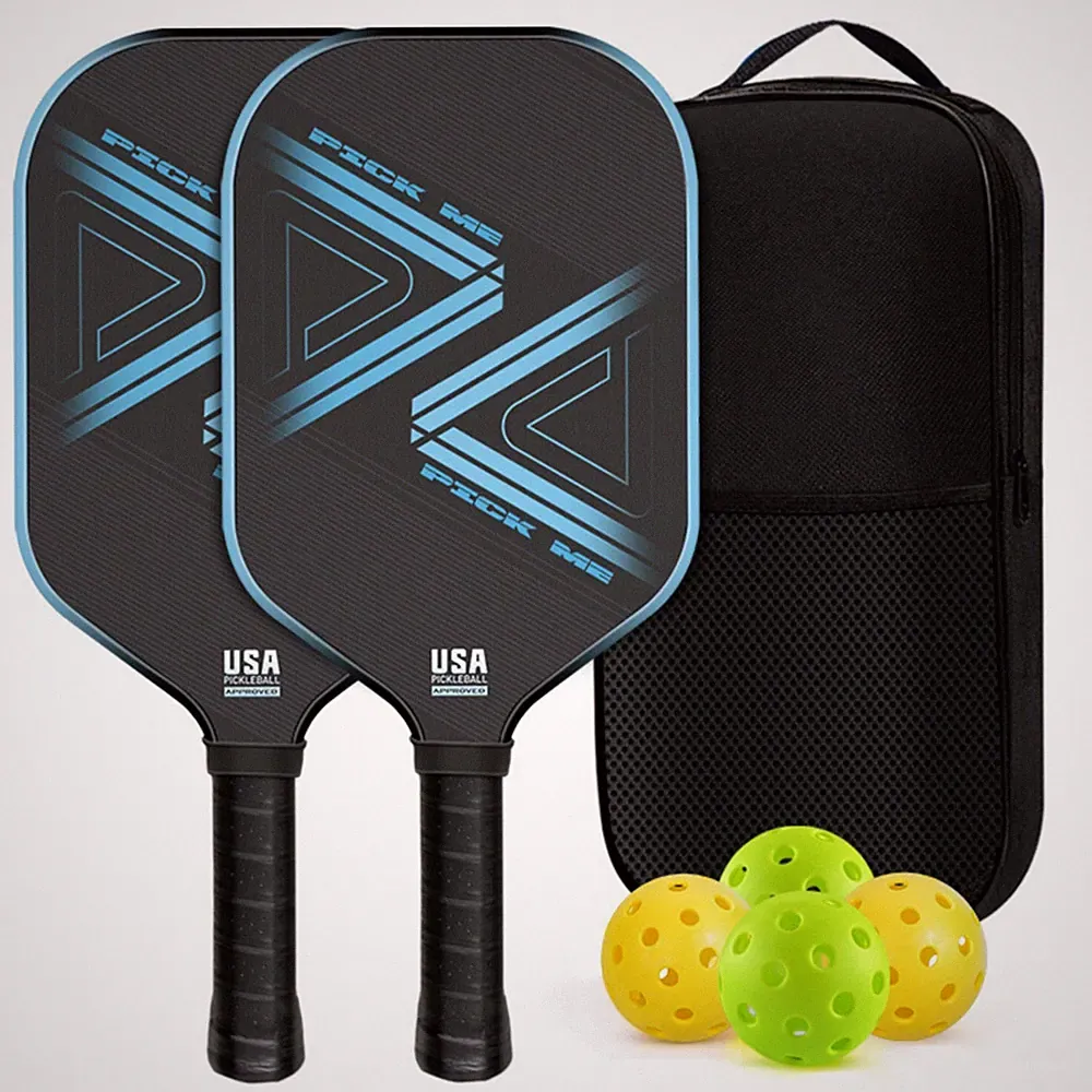 2 Stück Pickleball-Set mit Tasche Carbon Pickleball-Schläger mit Tasche für