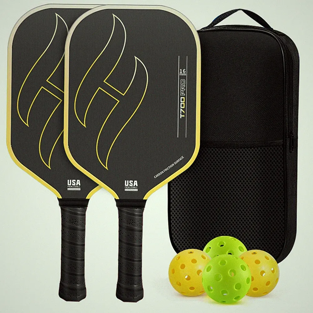 2 Stück Pickleball-Set mit Tasche und Bällen Carbon für Anfänger, Hobbyspieler