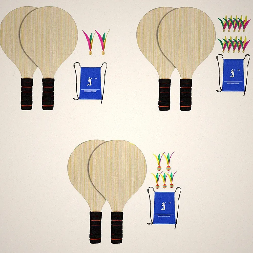 2Pcs Kinder Badminton Paddle Set Geschenke Pickleball für Indoor Outdoor