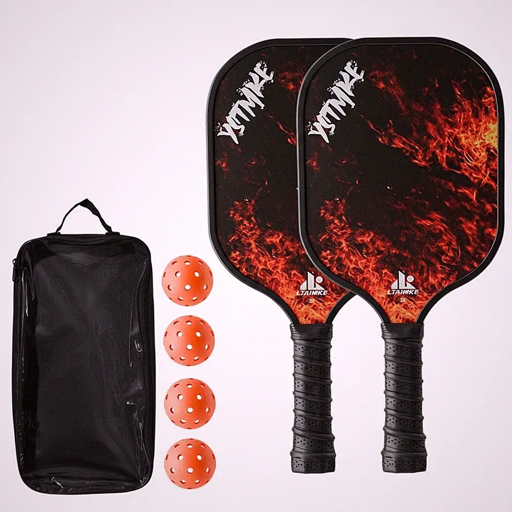 6 Stück Pickleball-Schläger-Set langlebiges Pappelholz Holz-Pickleball-Paddel