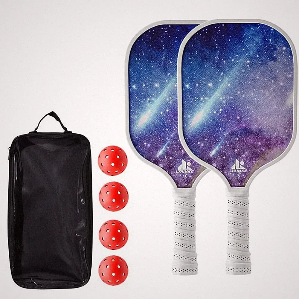 6 Stück Pickleball-Schläger-Set langlebiges Pappelholz Schlägerset für Outdoor