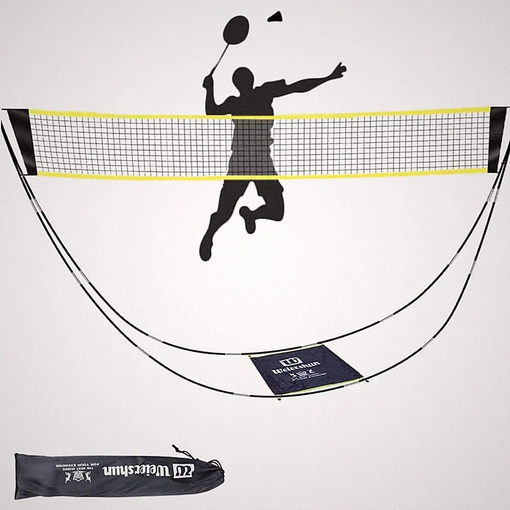 Badminton Netz Set Garten Strand Volleyball Kinder Pickleball leicht stabilli...