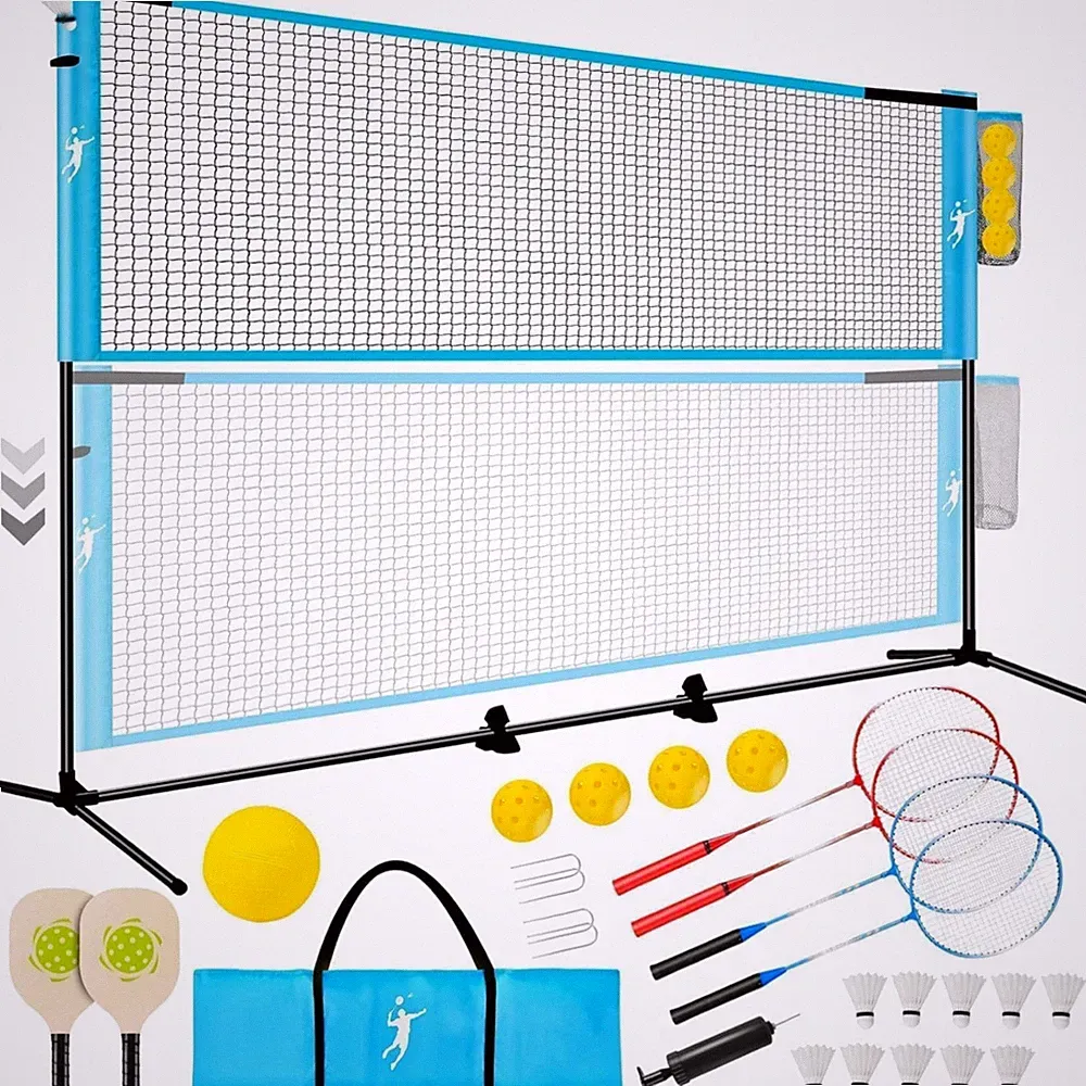 Badminton Volleyball Pickleball Set outdoor Indoor verstellbar Tragbar