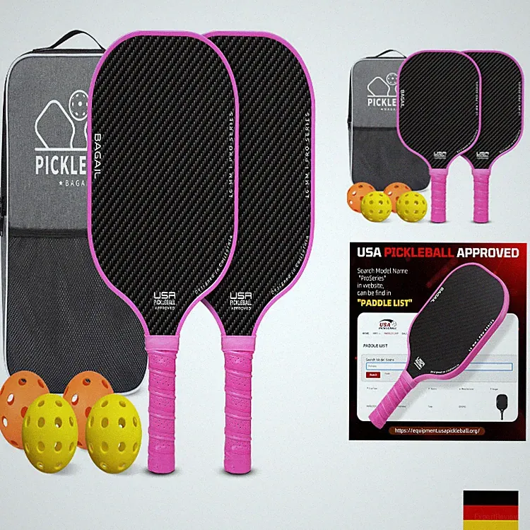 BAGAIL Pickleball Schlägerset, Pickle-Ball Schläger mit 4 Bällen, leicht – hohe