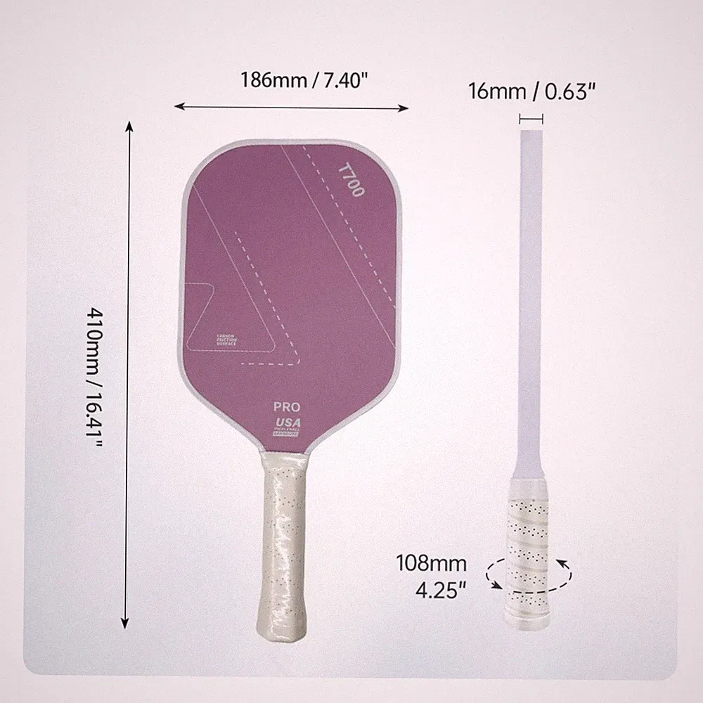 Carbon-Pickleball-Schläger Carbonfaser Pickleball-Schläger mit PU-Griffband