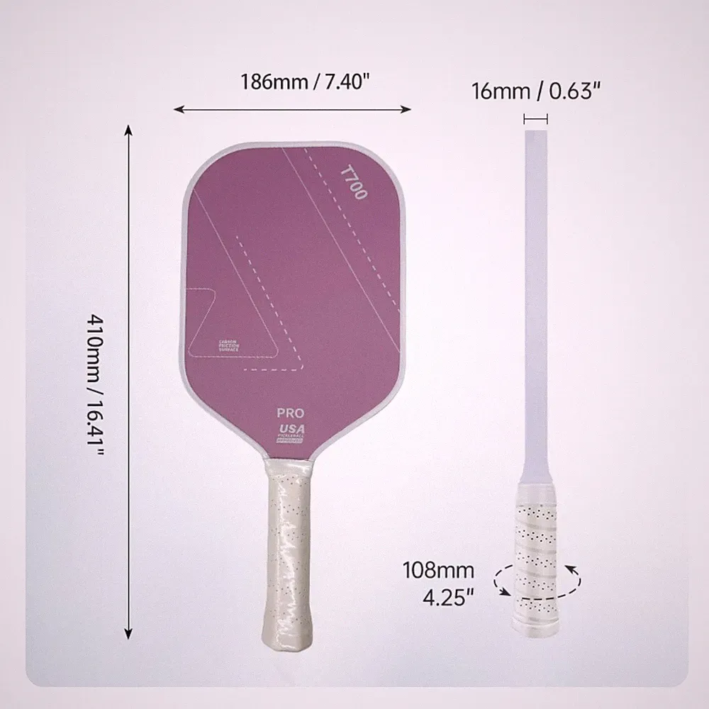Carbon-Pickleball-Schläger leicht Rackets perforiert für Schulsport, Anfänger