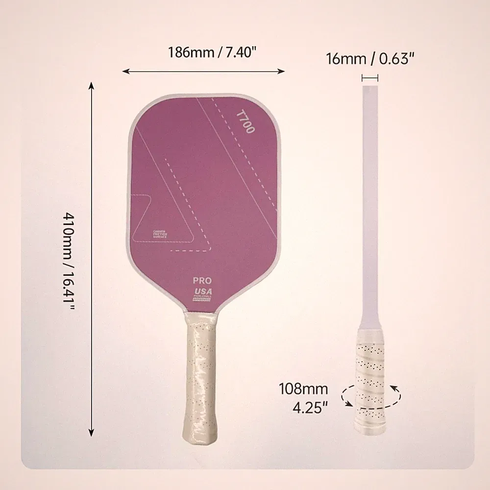 Carbon-Pickleball-Schläger USAPA-Konform Paddle Leicht für Training, Schulsport