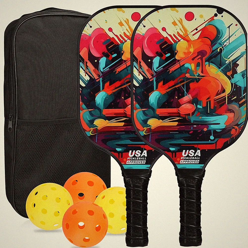 Fiberglas Pickleball Schläger Set Paddle Sportball Ball Spiel Freizeit