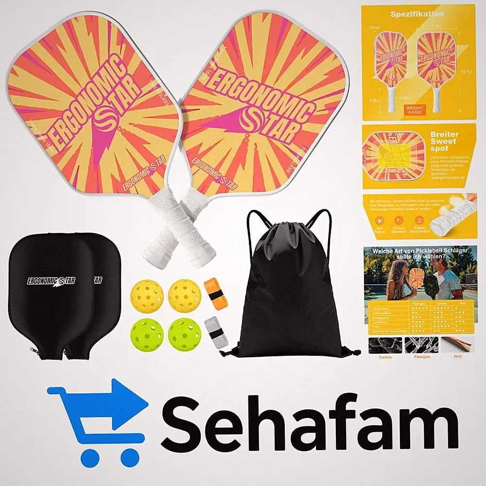 Funktionales Pickleball Set: Leichte Fiberglas Schläger und Tragetasche für Spaß