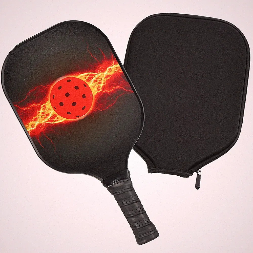 Graphit Pickleball-Schläger,Anti-Rutsch-Schweiß-absorbierender Griff,Orange Ball