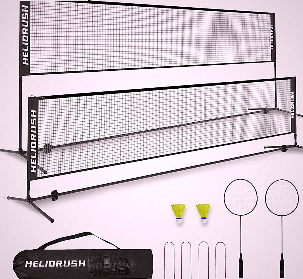 HELIORUSH 3–5 m tragbares Badminton-Netz-Set ,Volleyball Pickleball Tennis Net
