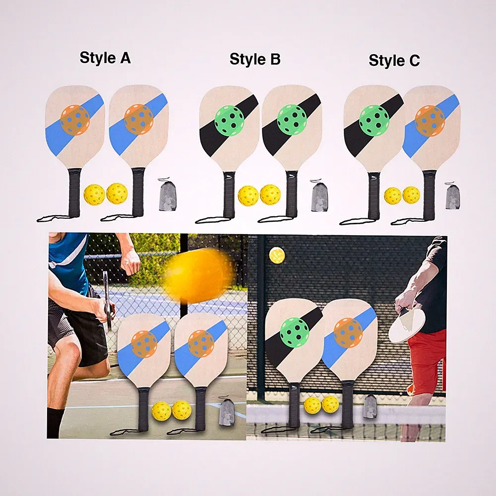 Hölzernes Pickleball-Paddel-Set Anfängerschläger Langlebig mit gepolstertem