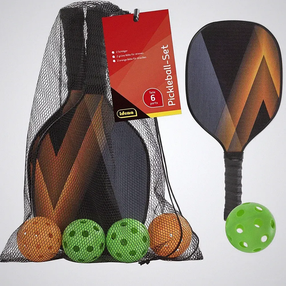 Idena Pickleball Set 2 Schläger/4 Bälle 6 Teile - 40252