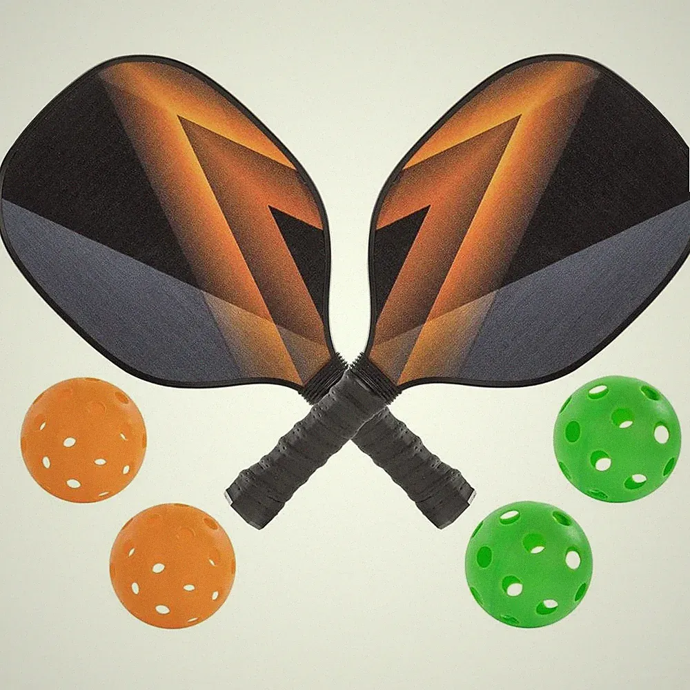 Idena Pickleball Set mit 2 Paddle-Schlägern 2 Indoor 2 Outdoor Bällen im Netz