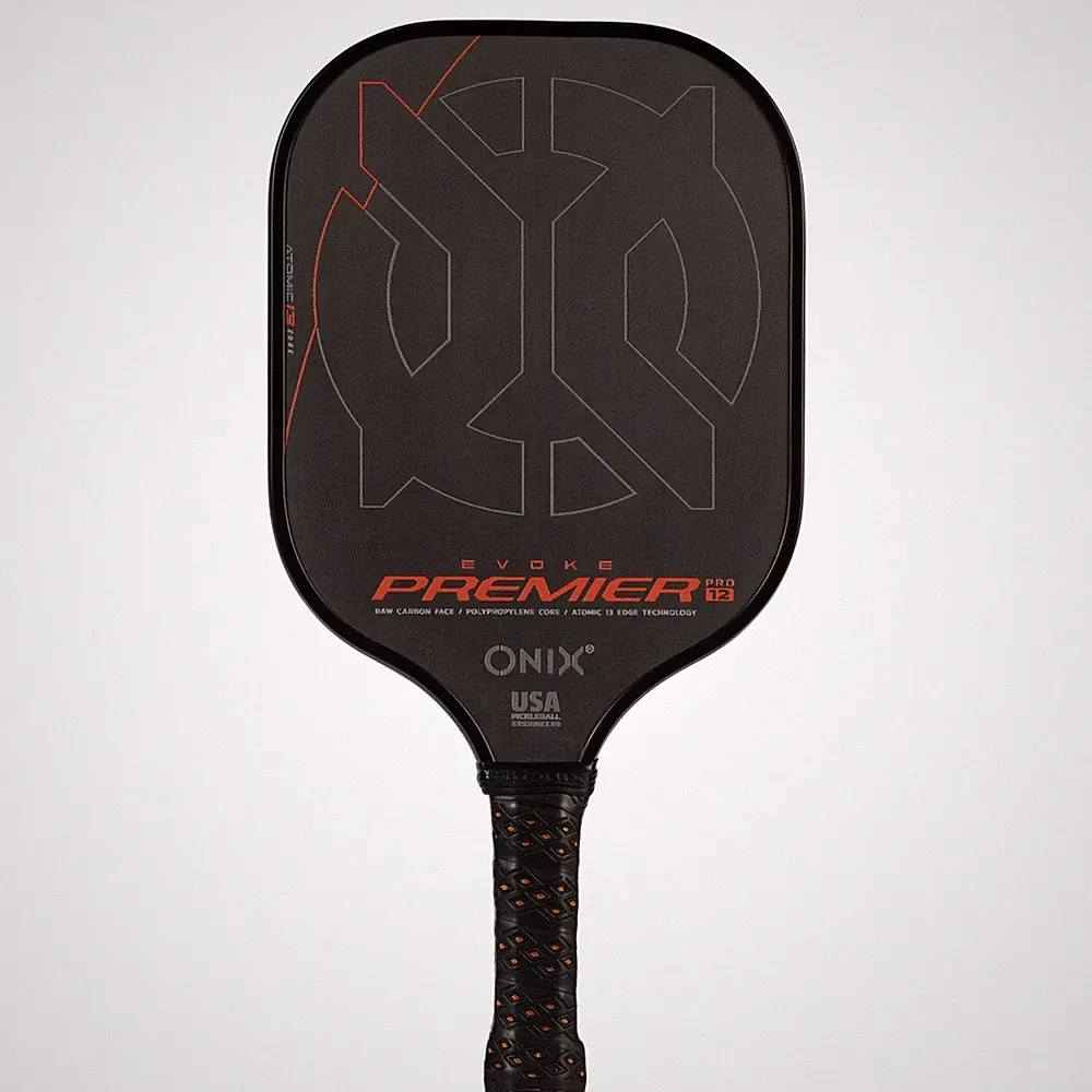 ONIX Pickleball Paddle Evoke Premier Raw Carbon 12 Orange Pickleball-Schläger