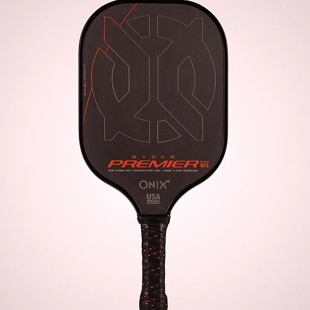 ONIX Pickleball Paddle Evoke Premier Raw Carbon 12 Orange Pickleball-Schläger