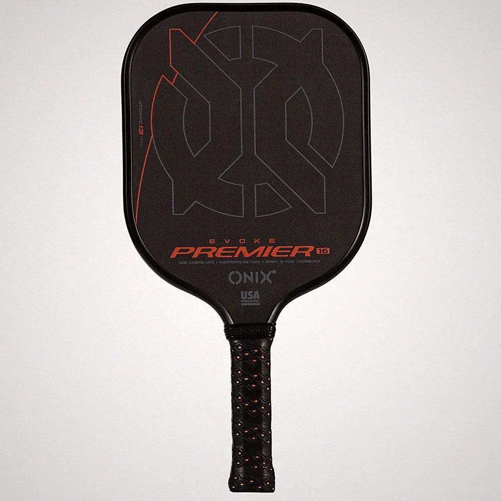 ONIX Pickleball Paddle Evoke Premier Raw Carbon 16 Orange Pickleball-Schläger
