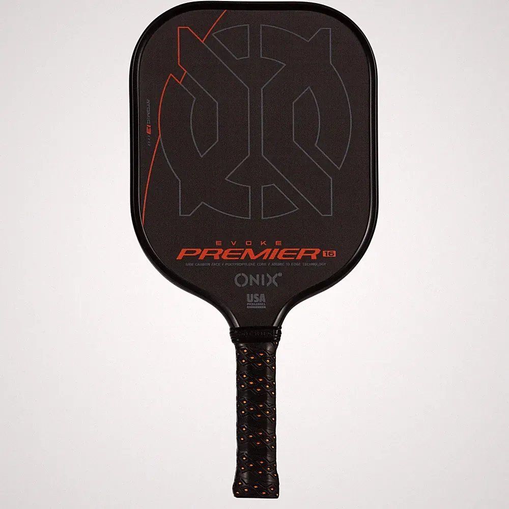 ONIX Pickleball Paddle Evoke Premier Raw Carbon 16 Orange Pickleball-Schläger