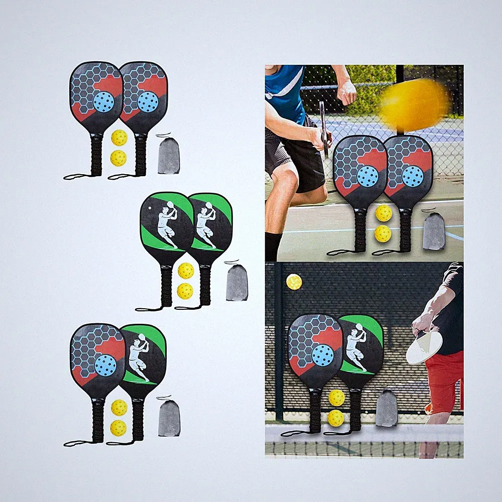 Pickleball-Holzpaddel-Kit mit Netztragetasche, Anfängerschläger, leicht, für