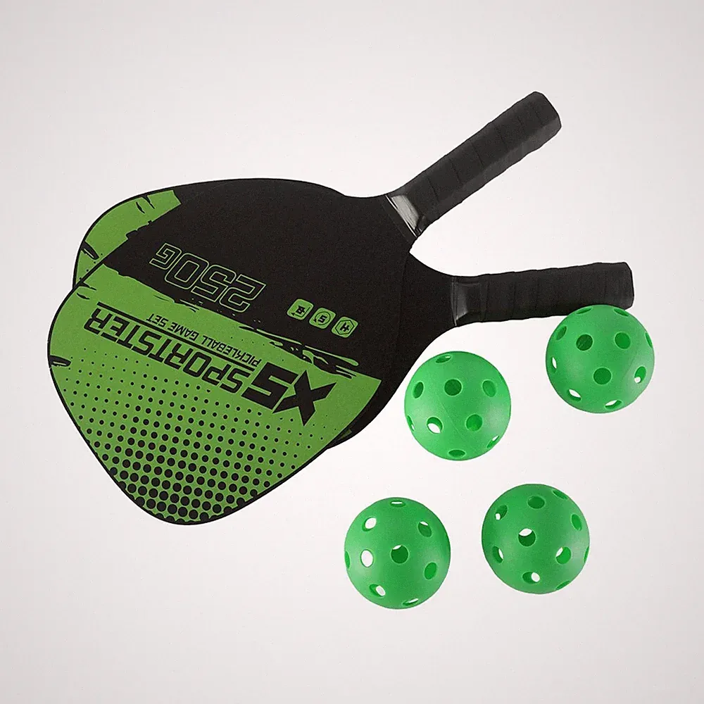 Pickleball-Paddel, Holz-Pickleball-Schläger, 4 Pickleballs mit Tasche