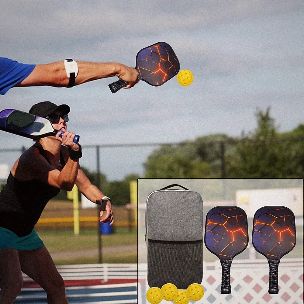 Pickleball-Paddel-Set mit 2 Schlägern 4 Bällen Leichte Pickleball-Schläger
