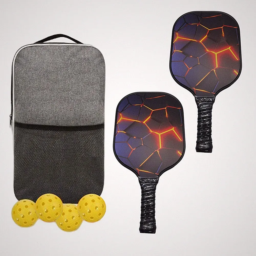 Pickleball-Paddel-Set, Pickleball-Paddel mit 2 Schlägern, 4 Bällen