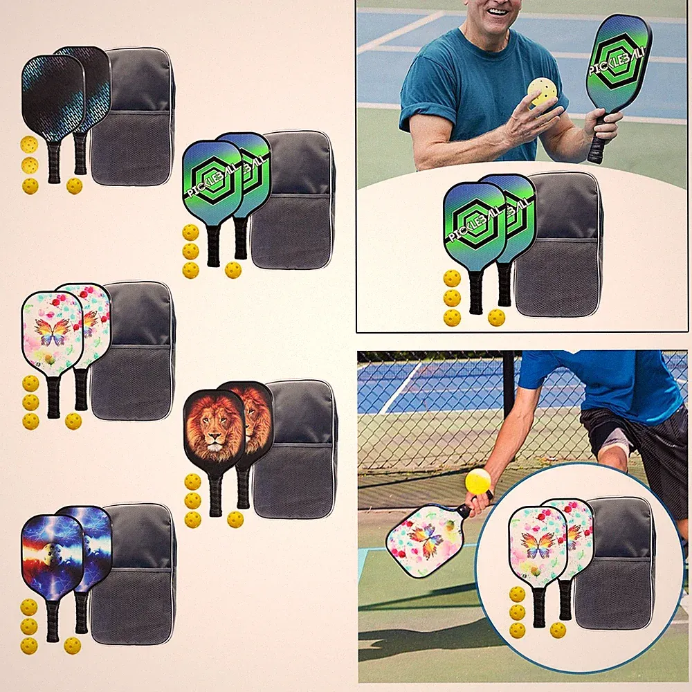 Pickleball Paddles 2er Set Pickleball Schläger Ball Set für Herren Damen