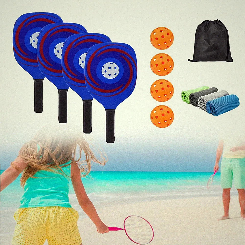 Pickleball Paddles 4er Set Schläger mit Tragetasche Pickleball Paddle Geschenke