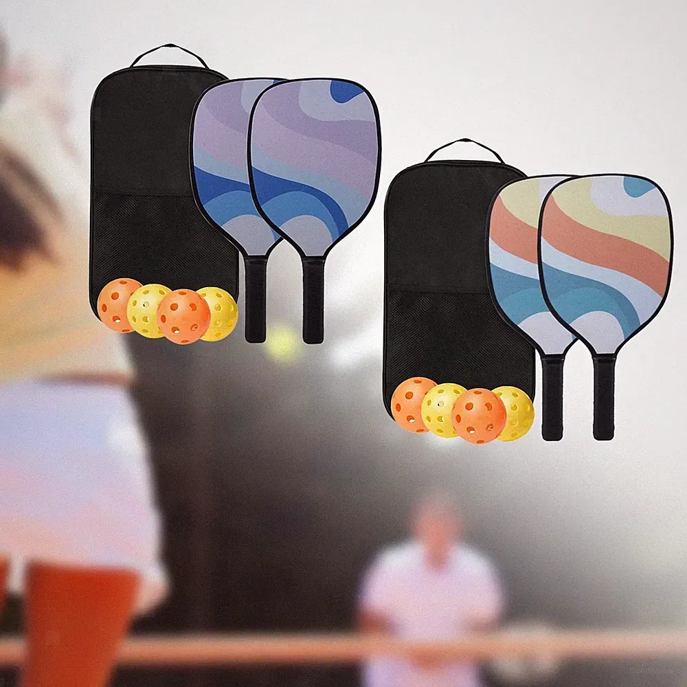 Pickleball Paddles Set 2 Schläger 4 Bälle und Tasche für Indoor und Outdoor
