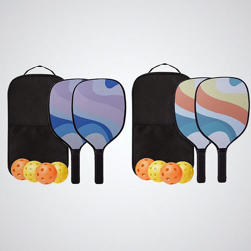 Pickleball Paddles Set mit 2 Schlägern, 4 Bällen und tragbaren