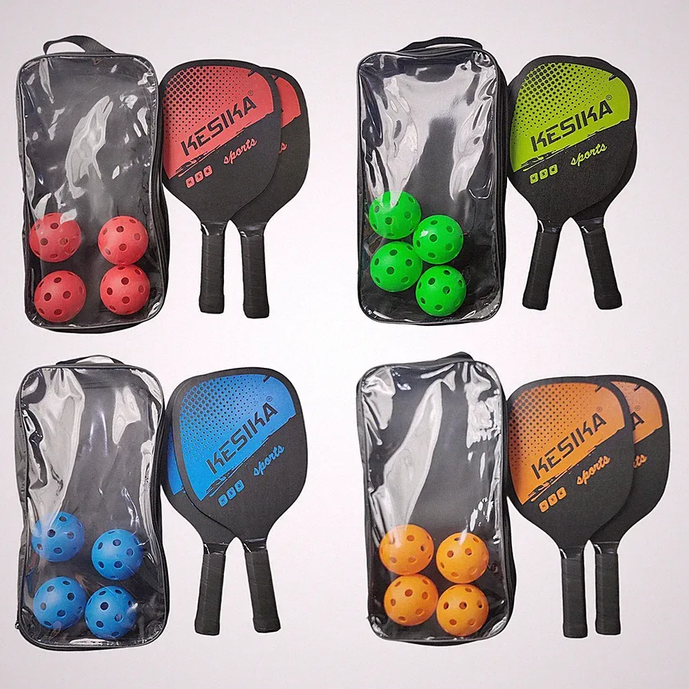 Pickleball Paddles Set Schläger 4 Pickleballs mit Komfortgriff für Damen