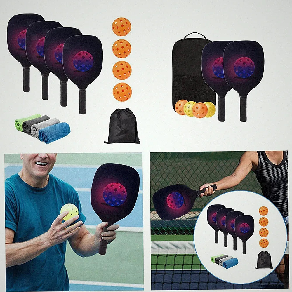 Pickleball Paddles Set Schläger Leichte Aufbewahrungstasche Holz für Outdoor