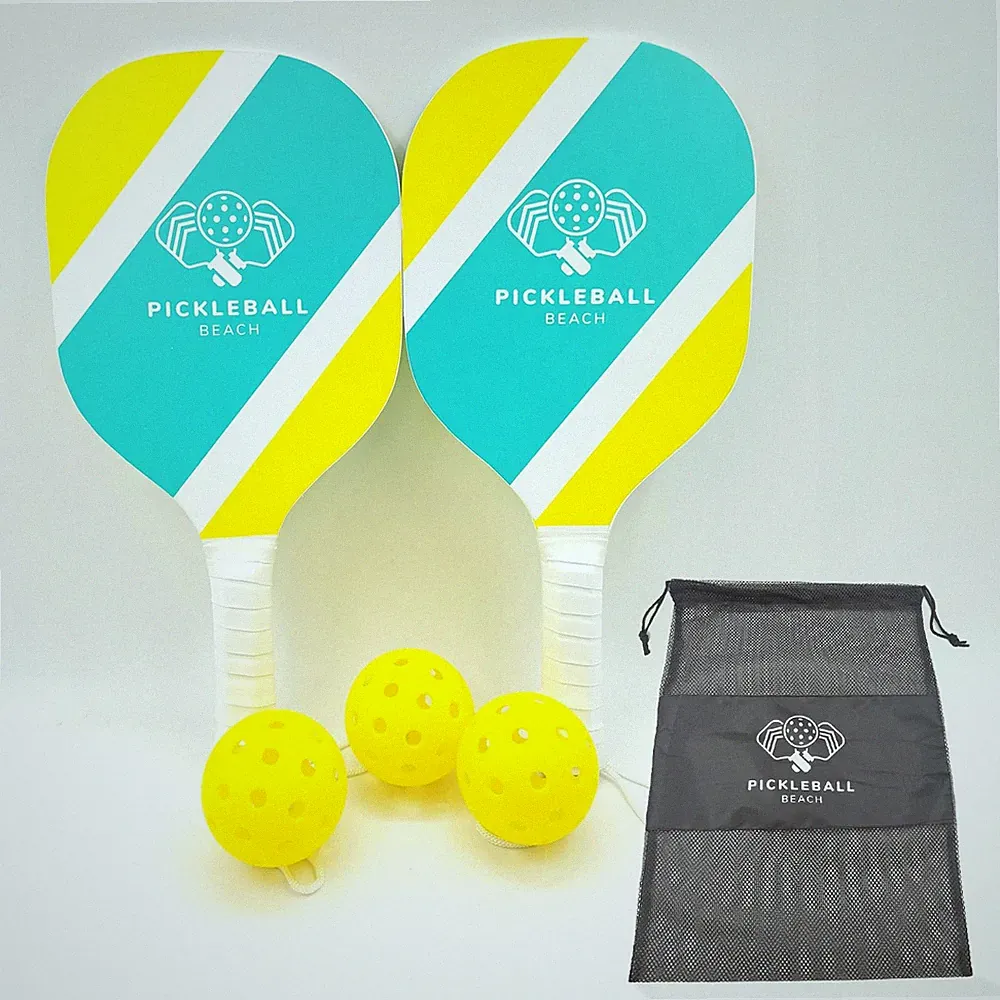 Pickleball Pro® | 2 Holzschläger + 3 Bälle | Offizielles Pickle Ball Set mit...