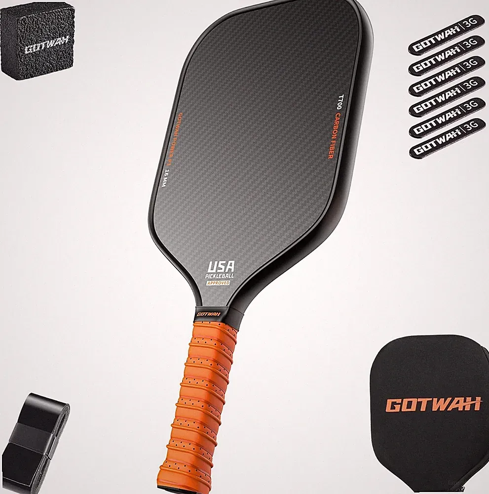 Pickleball Schläger 3K T700 USAPA-zugelassen 16mm Polymer-Wabenkern Paddel Set