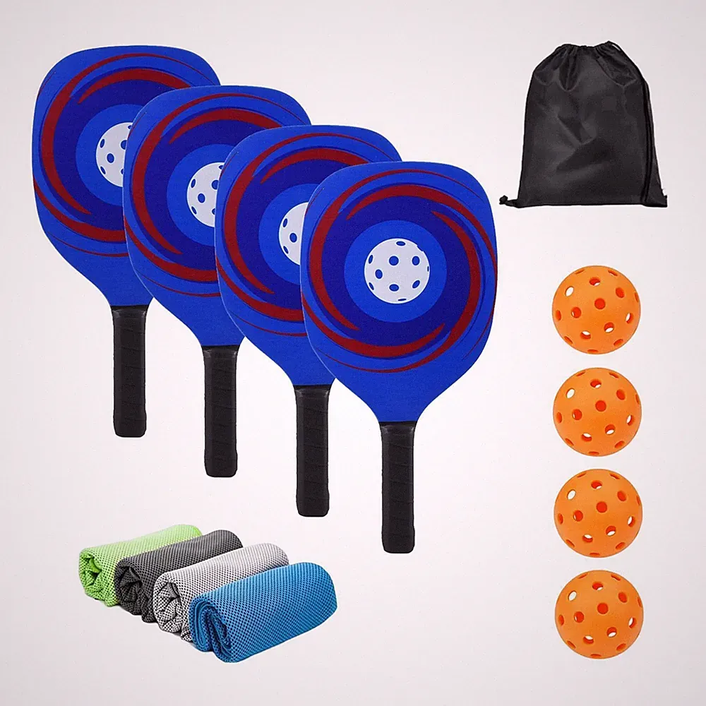 Pickleball-Schläger 4 Pickleball-Bälle (zufällige Farbe) Schläger mit Tasche